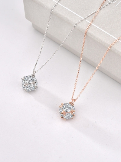 Classic Diamond Cube-Shaped Necklace