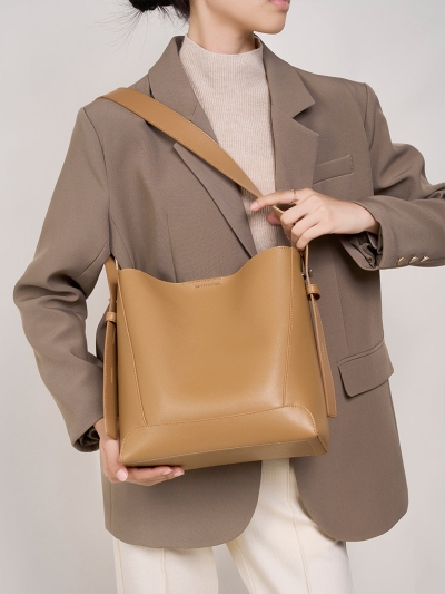 Women's Premium Genuine Leather Bucket Bag
