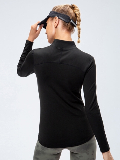 Women's Winter Long Sleeve Fleece Fitness Sports Thermal Tops