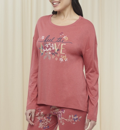 Cotton Pajama Set In Long Sleeves