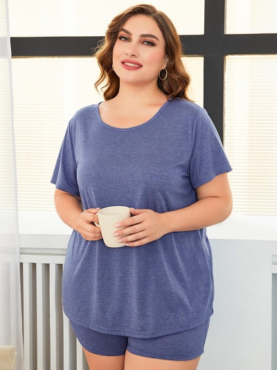 Solid Color Soft Lounge Two-Piece Set