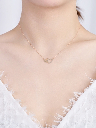 Interlocking Diamond Heart Necklace