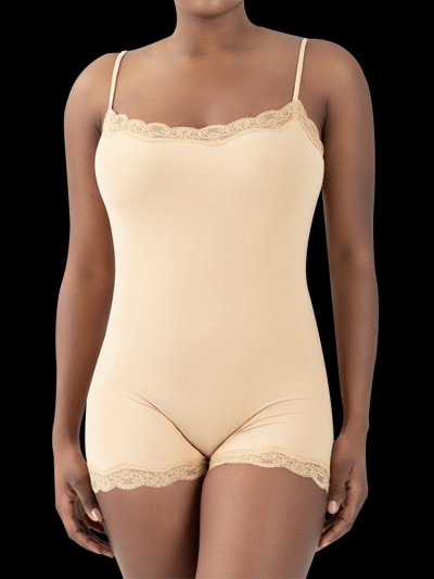 Lace Strap Bodysuit - Full-Coverage Yoga Sportswear
