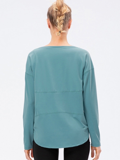 Off-Neck Relaxed Yoga Sports Top