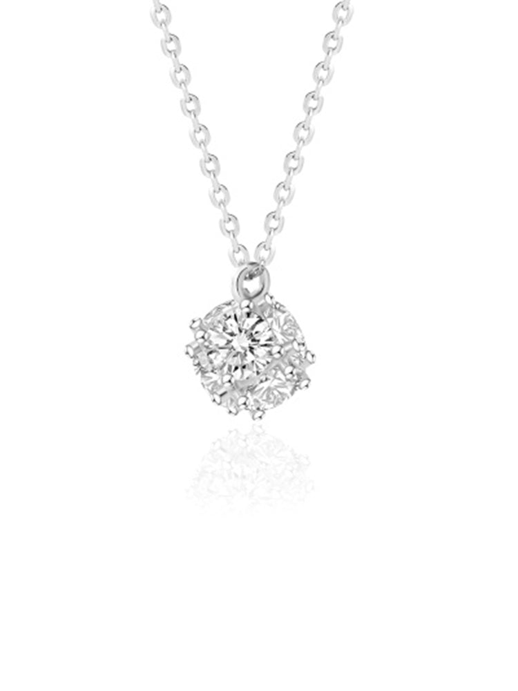 Classic Diamond Cube-Shaped Necklace