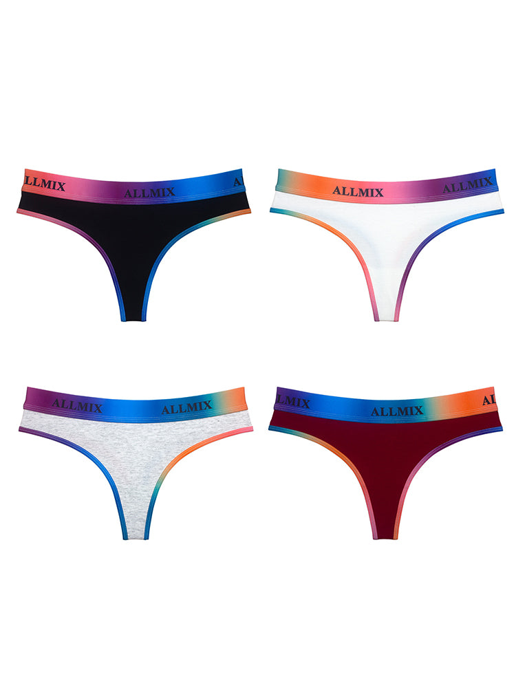 Women's Gradient Rainbow Seamless Low-Rise Thong