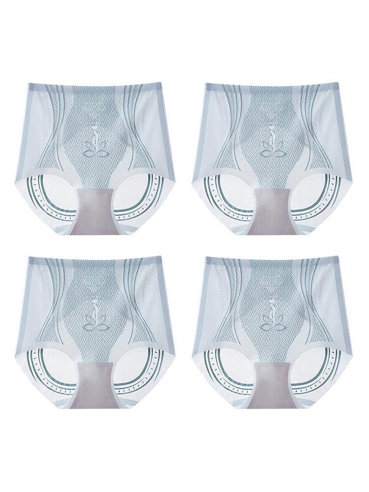 High Waist Ice Silk Cool Tummy Control Briefs