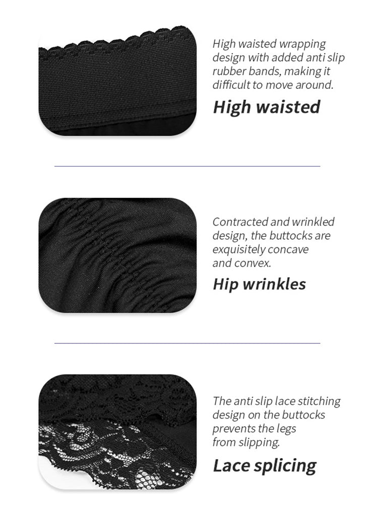 Lace Trim High-Waisted Sculpting Shorts
