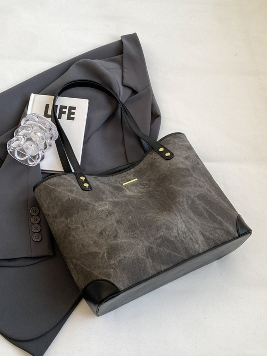 Fashion Textured Large Capacity Tote Shoulder Bag