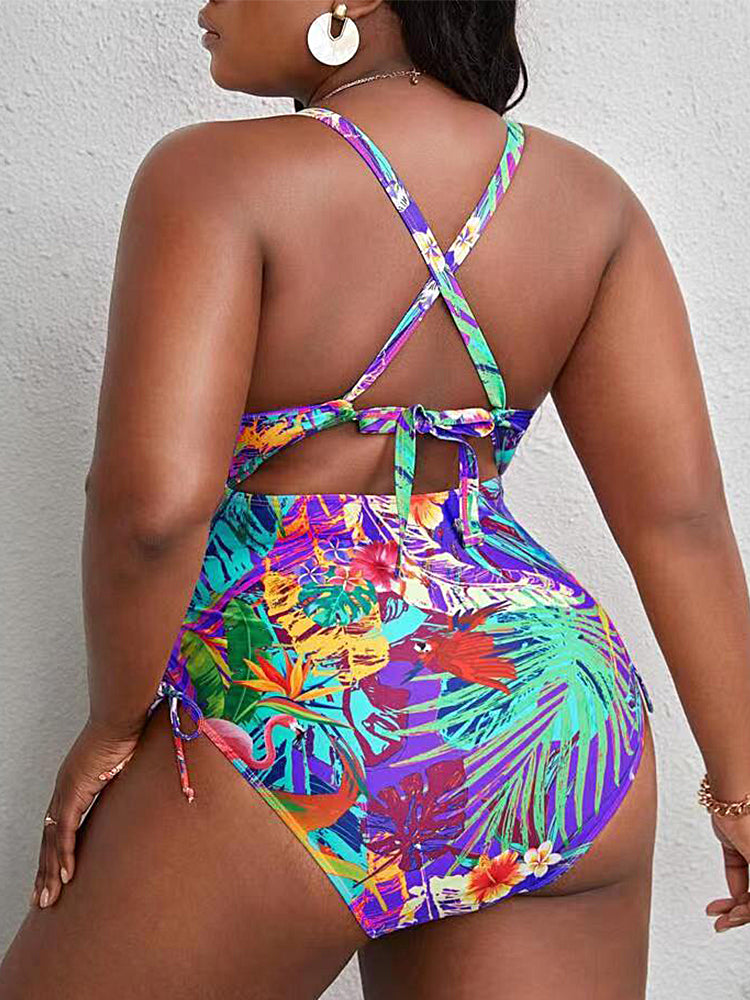 Women's Plus Size One-Piece Bikini Swimsuit