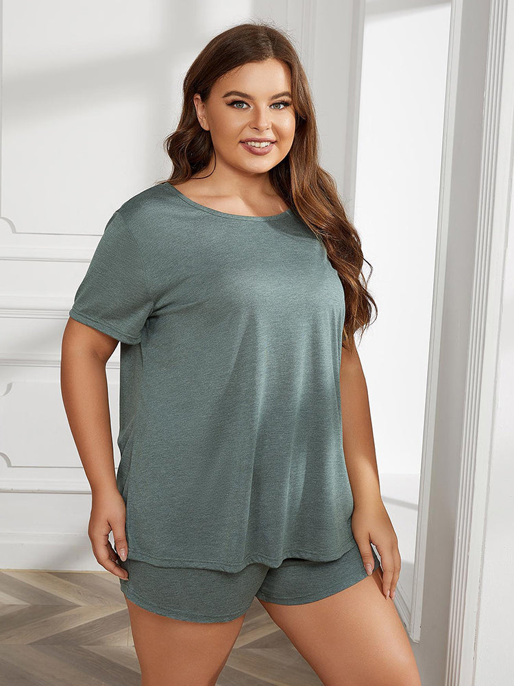Solid Color Soft Lounge Two-Piece Set