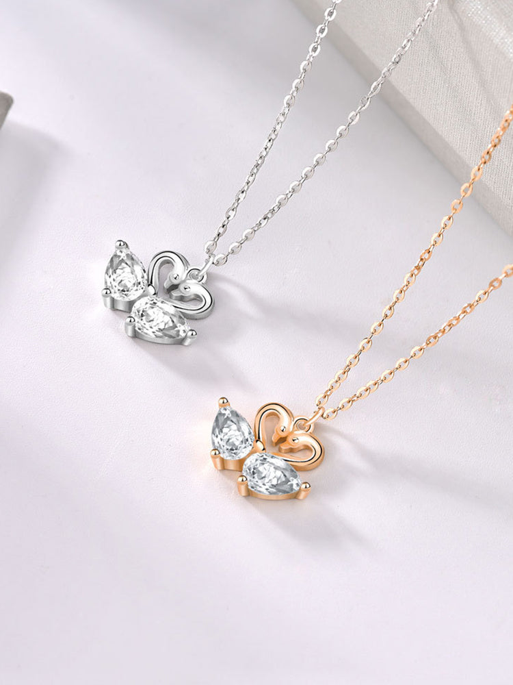 Swan Love Sterling Silver Necklace