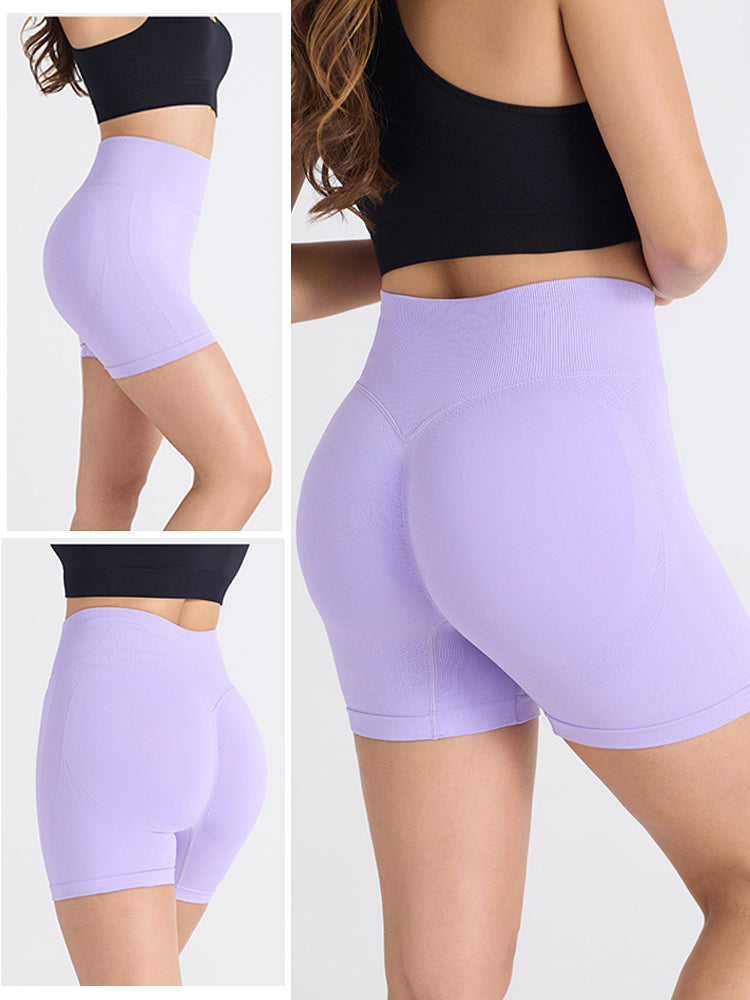 Seamless High-Waist Peach-Lift Compression Yoga Shorts