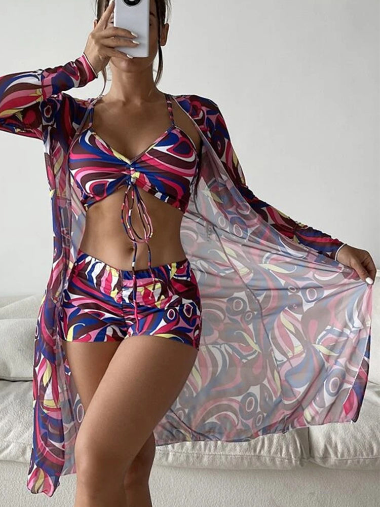 Women's Sexy 3-Piece European Swimwear Set