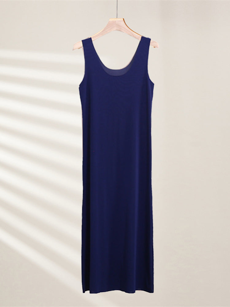 Sexy Seamless Long Ice Silk Slip Night Dresses&nbsp;