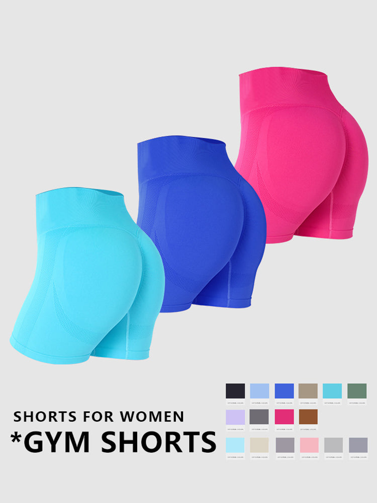 Seamless High-Waist Peach-Lift Compression Yoga Shorts