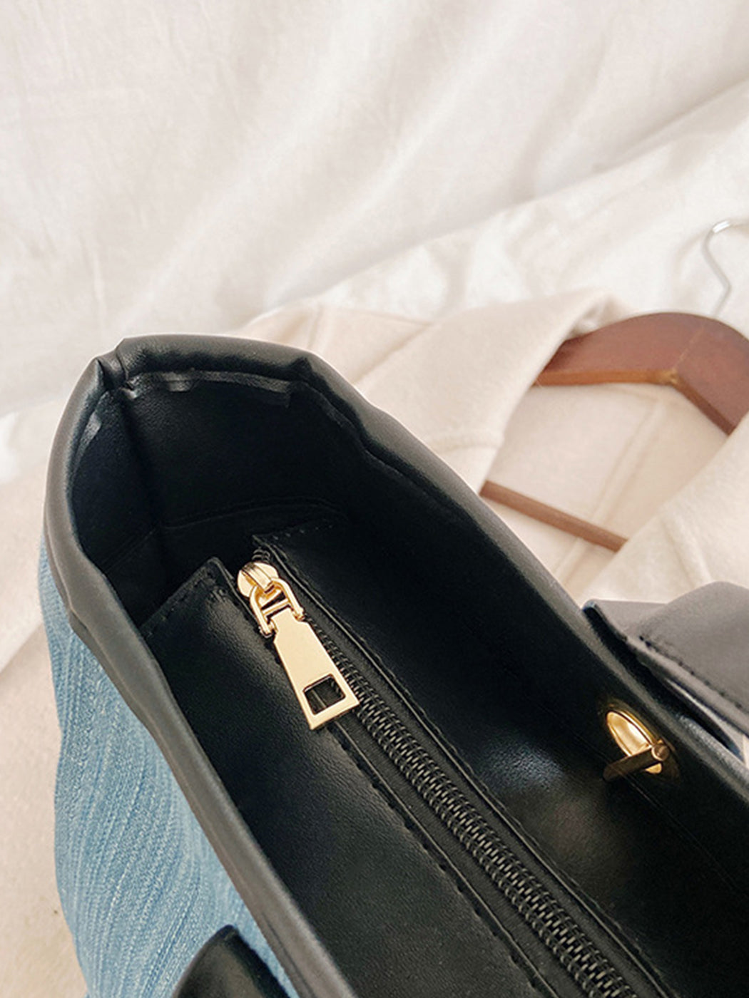 Trendy Denim Large-Capacity Tote Bag
