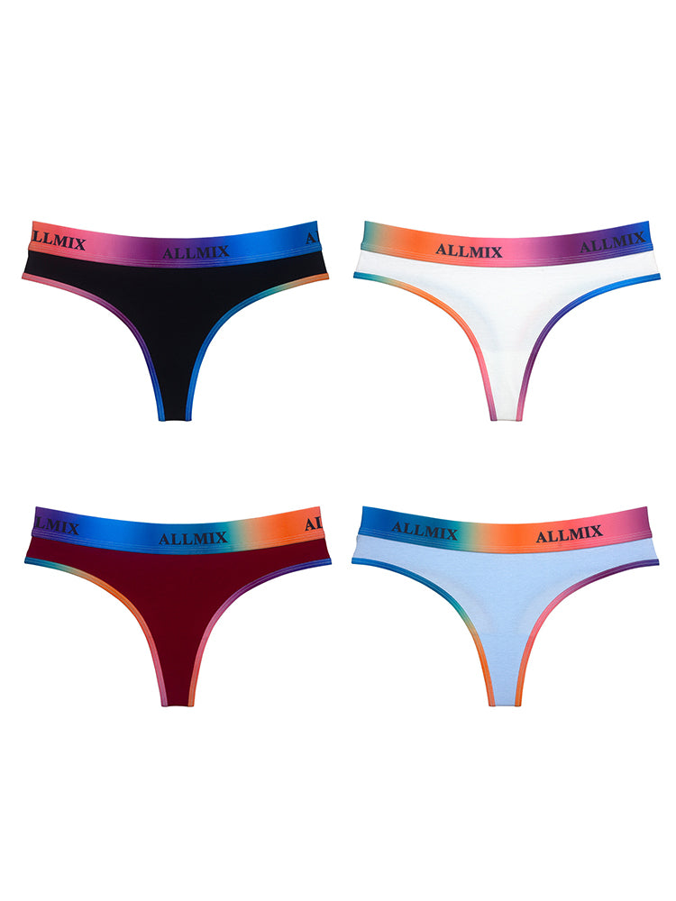 Women's Gradient Rainbow Seamless Low-Rise Thong