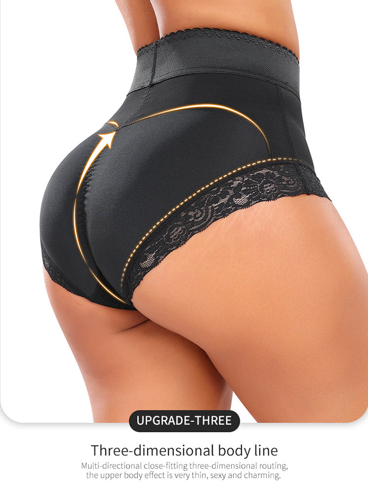 Lace Trim High-Waisted Sculpting Shorts