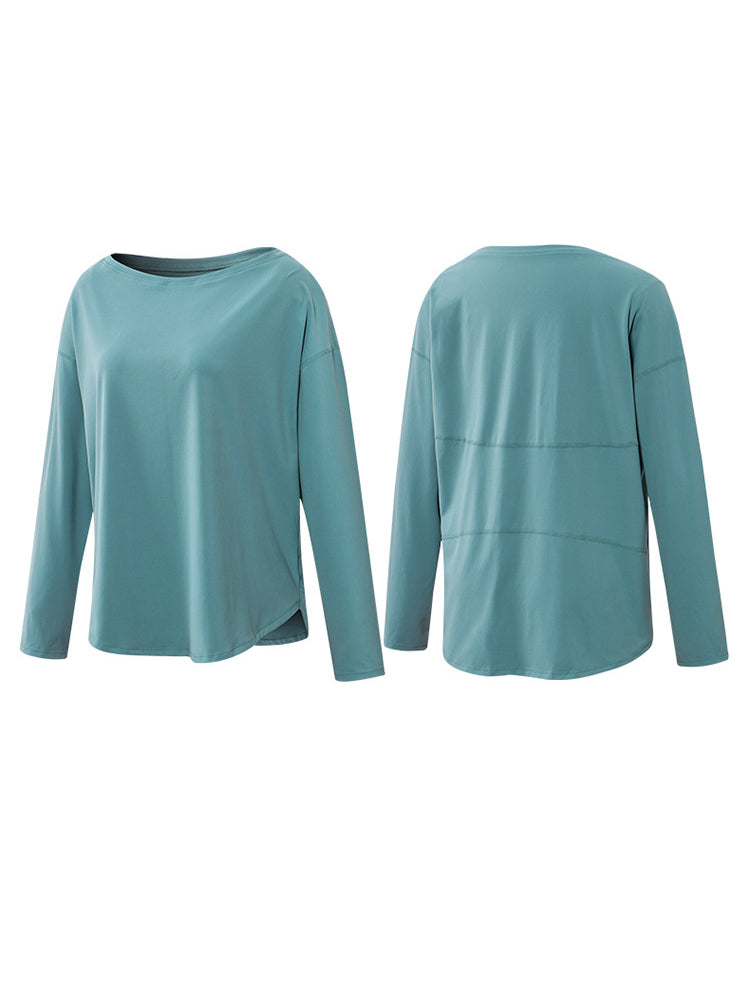 Off-Neck Relaxed Yoga Sports Top