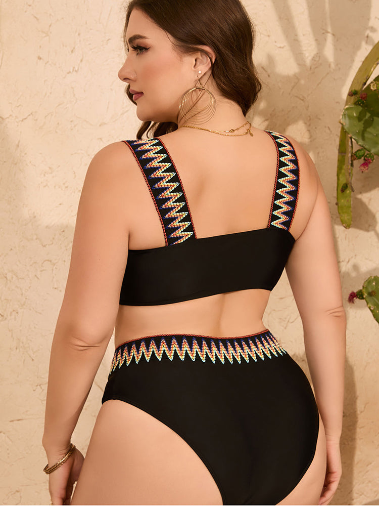 Women's Plus Size Crisscross Bust Bikini Set