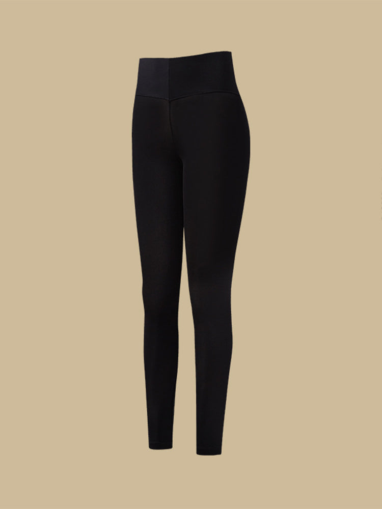 Seamless Black Warmth-Retaining Leggings