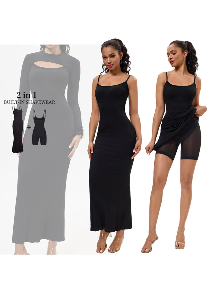 2-in-1 Shaping Bodycon Dress with Built-In Shapewear