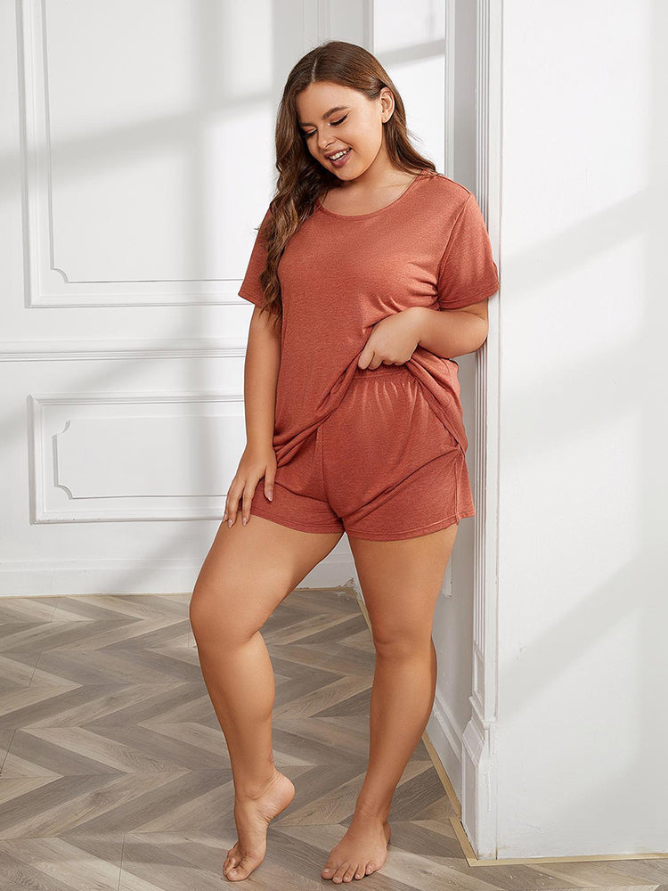 Solid Color Soft Lounge Two-Piece Set