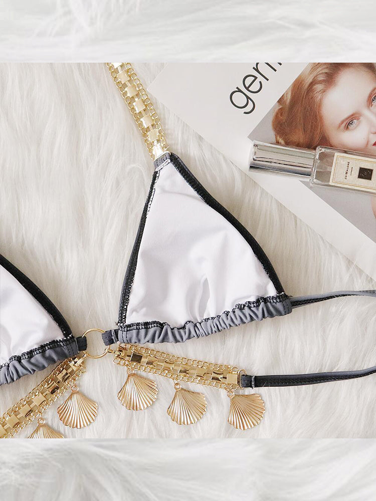 Women's Sexy Crisscross Bikini Set with Ombre Print