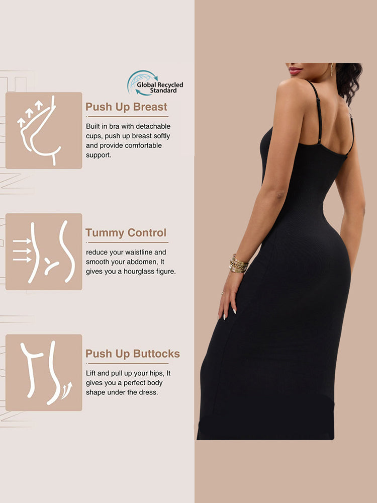 2-in-1 Shaping Bodycon Dress with Built-In Shapewear