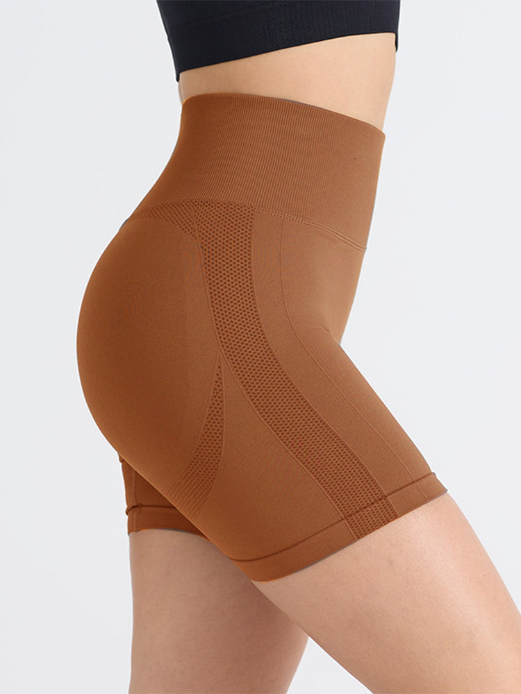Seamless High-Waist Peach-Lift Compression Yoga Shorts