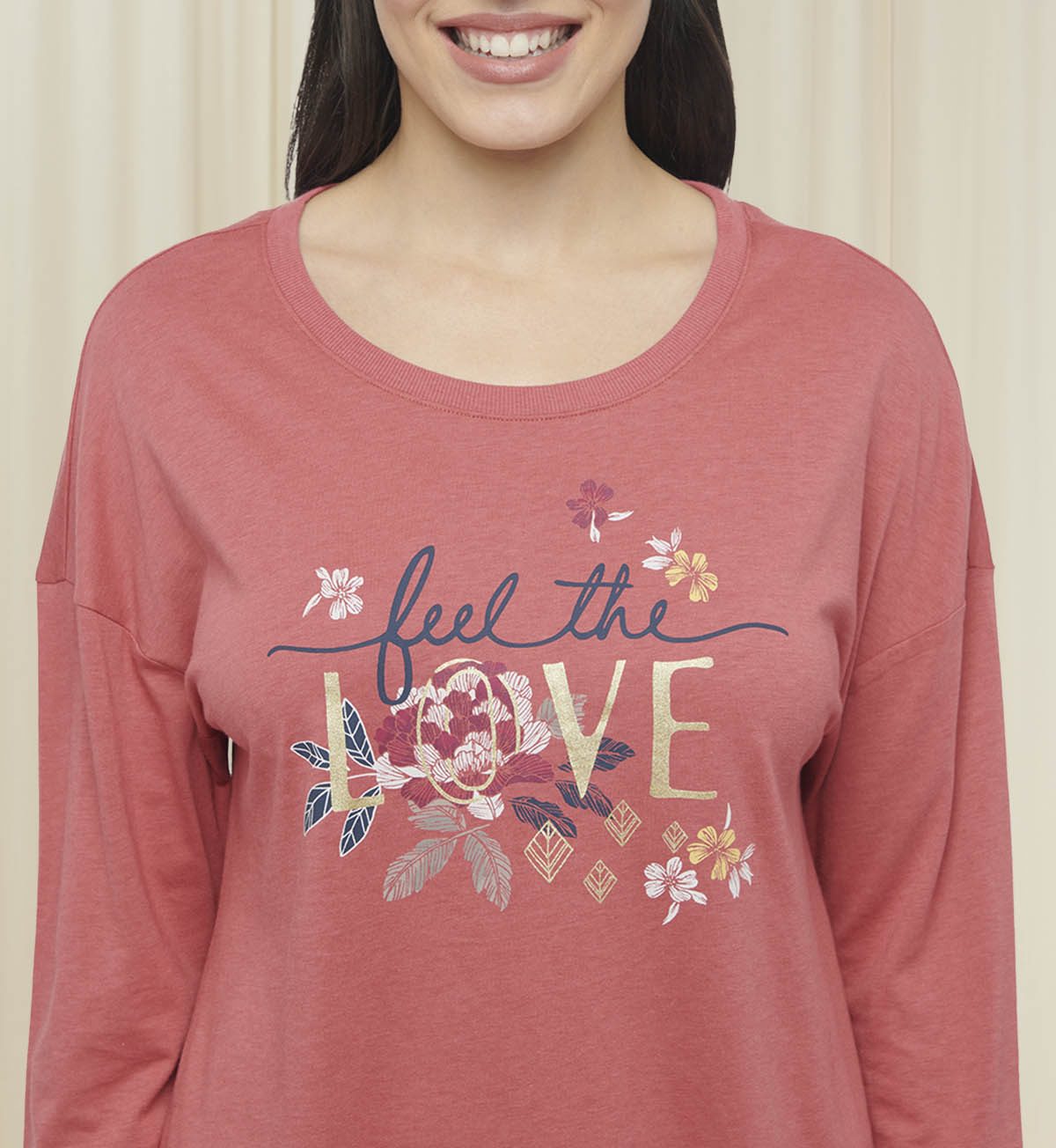 Cotton Pajama Set In Long Sleeves