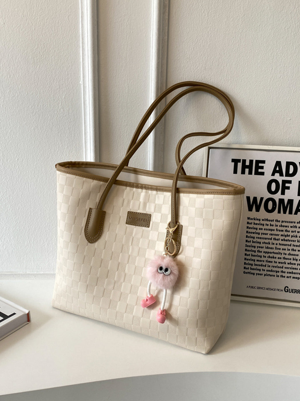 Stylish Shoulder Tote Bag With Bag Charm