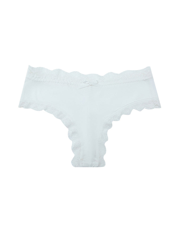 Sexy Lace Mid-Waist Bowknot Briefs