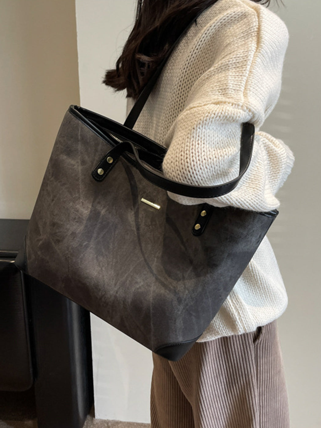 Fashion Textured Large Capacity Tote Shoulder Bag