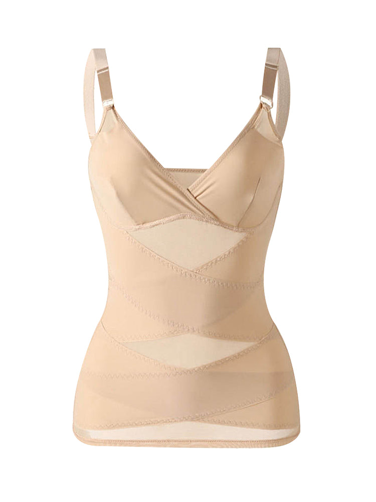 Sheer Mesh V-Neck Bodysuit for Women