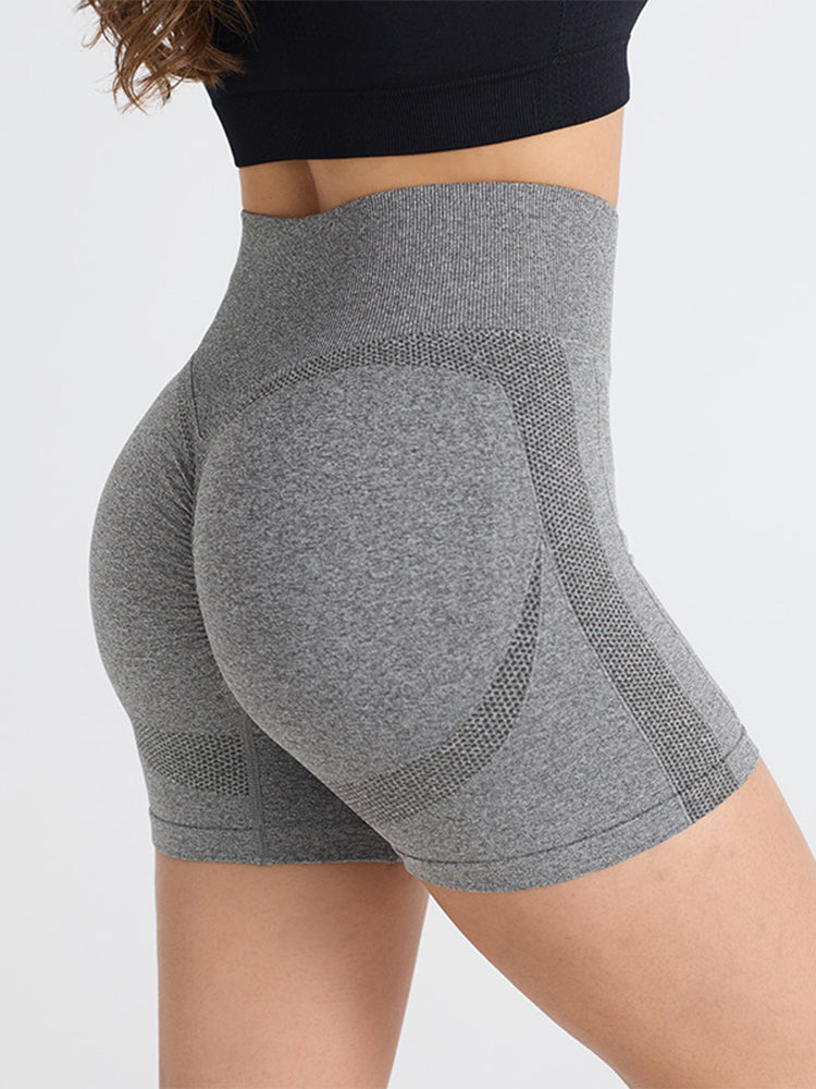 Seamless High-Waist Peach-Lift Compression Yoga Shorts