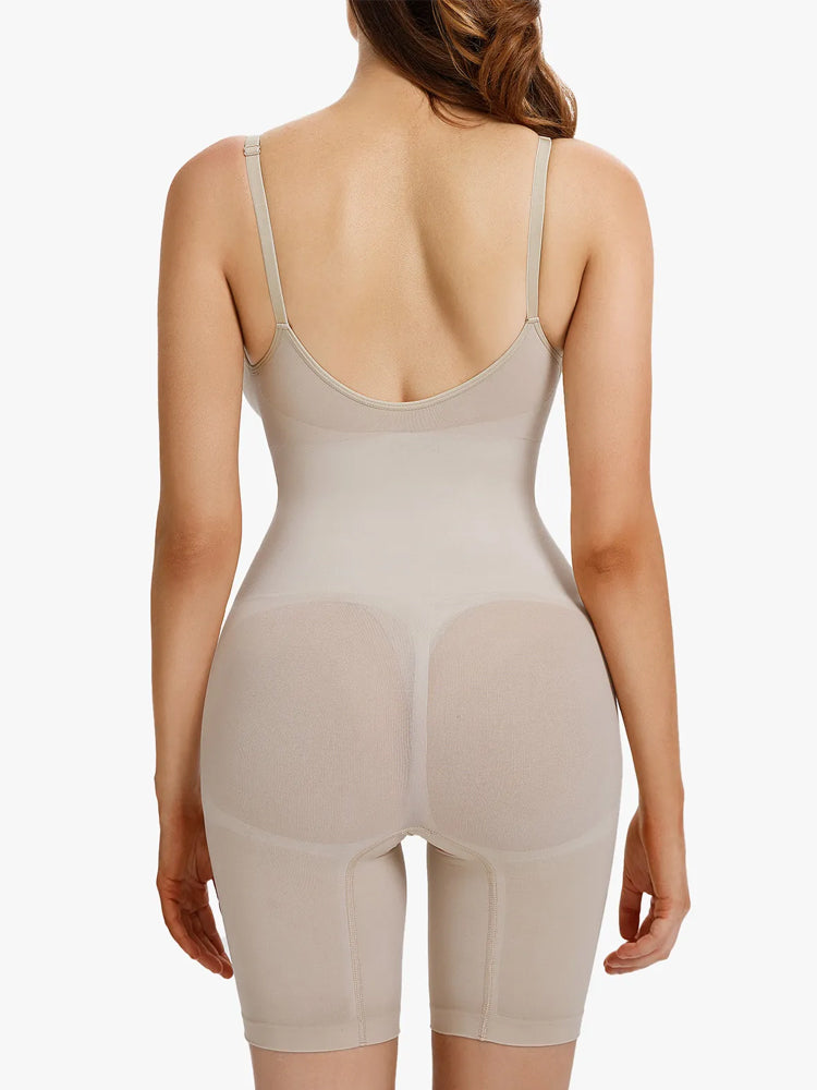 Tummy Control Faja Seamless Sculpting Bodysuit Mid Thigh Shapewear