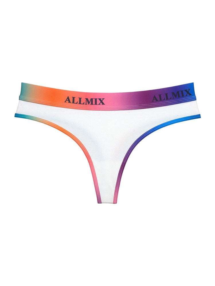 Women's Gradient Rainbow Seamless Low-Rise Thong