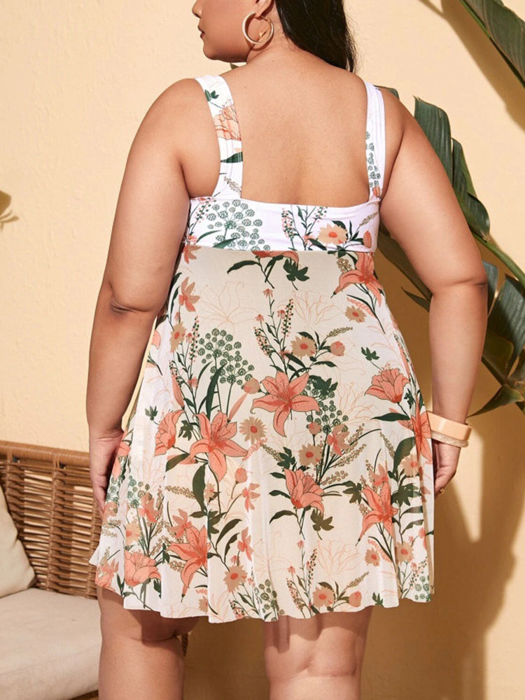 Women's Plus Size Sexy Open Back One-Piece Swimsuit