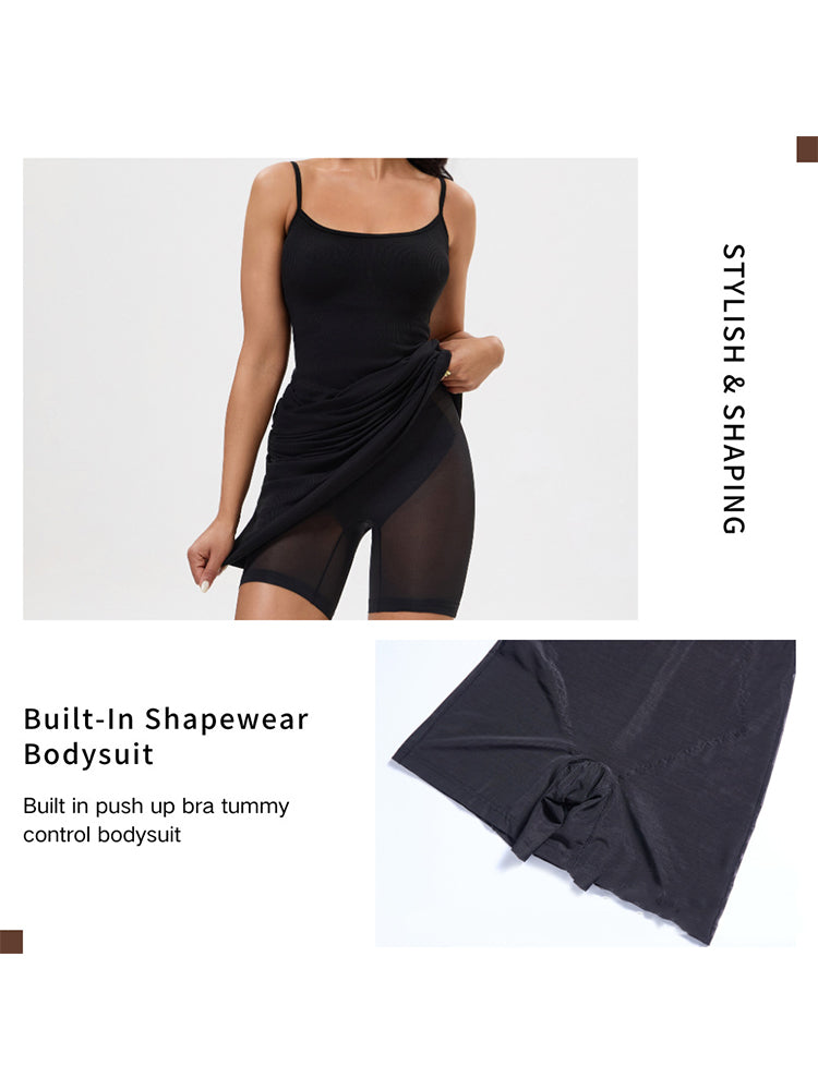 2-in-1 Shaping Bodycon Dress with Built-In Shapewear