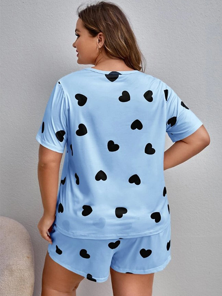 Women's Cute Casual Short-Sleeve and Shorts Pajama Set