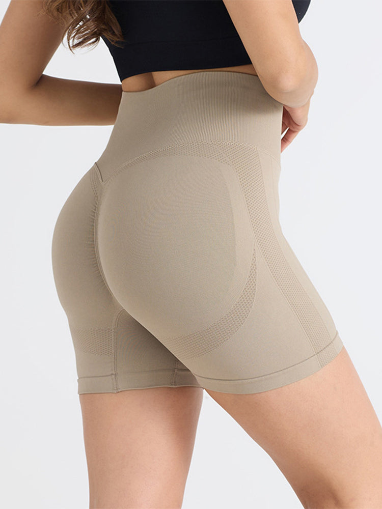 Seamless High-Waist Peach-Lift Compression Yoga Shorts