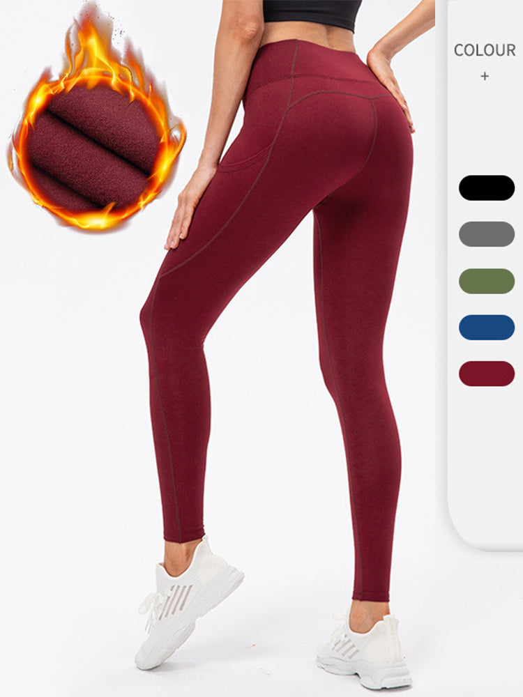 High Waist Fleece Yoga Fitness Thermal Bottoms