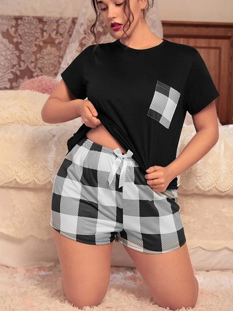 Women's Cute Casual Short-Sleeve and Shorts Pajama Set