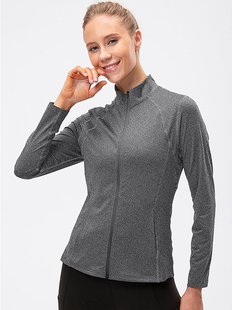 Zip Closure Athletic Slim Quick Dry Running Tops