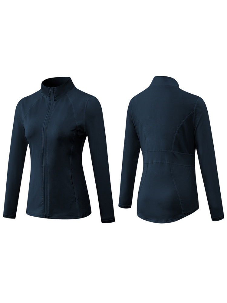 Zip Closure Athletic Slim Quick Dry Running Tops