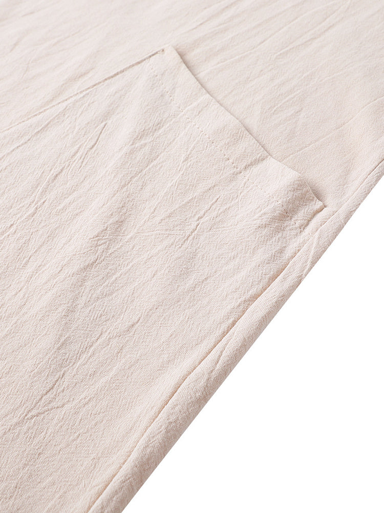 Vintage Short Sleeve V Neck Pockets Dresses