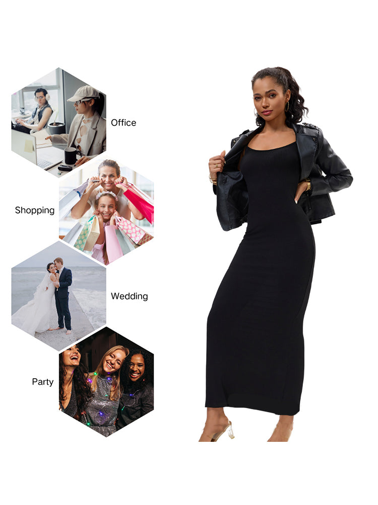 2-in-1 Shaping Bodycon Dress with Built-In Shapewear