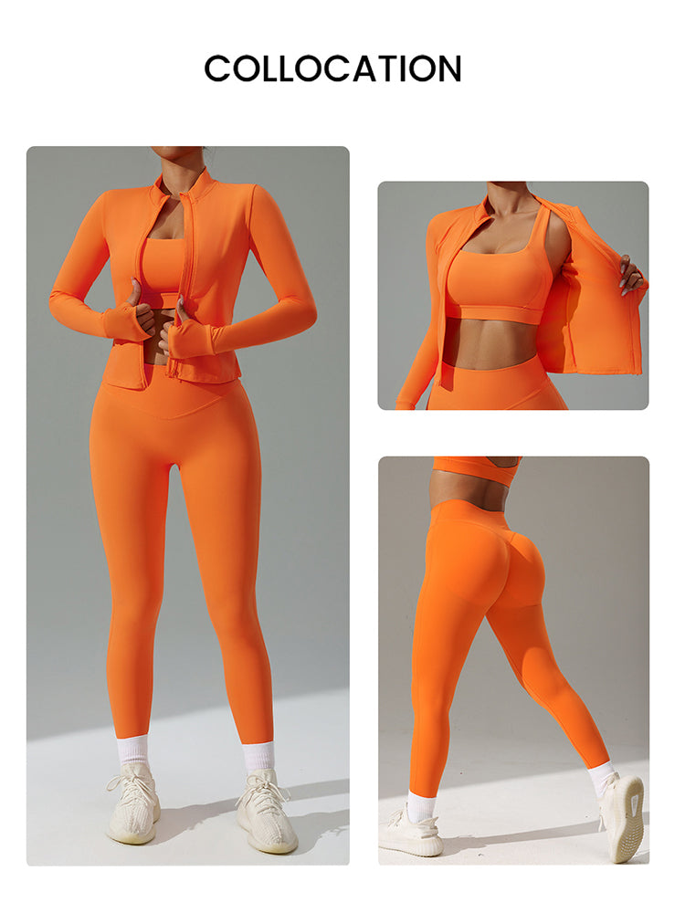 Quick-drying Tight 3-Piece Yoga Set with Jacket